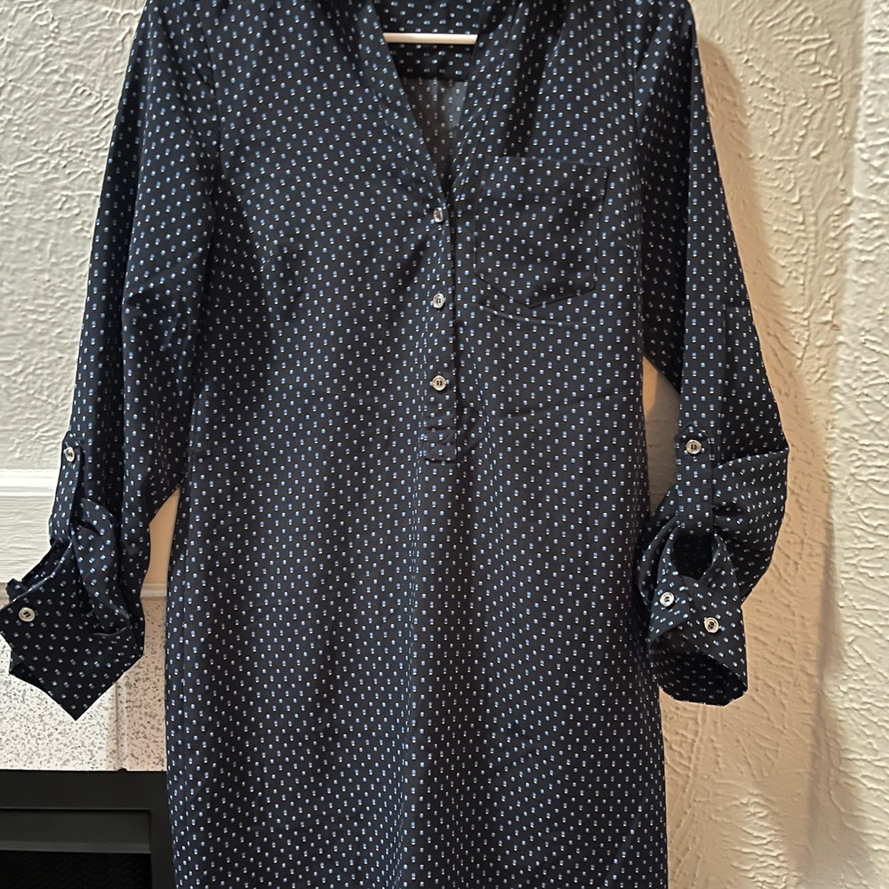 Navy Shirt Dress - Versatile Women's Dress